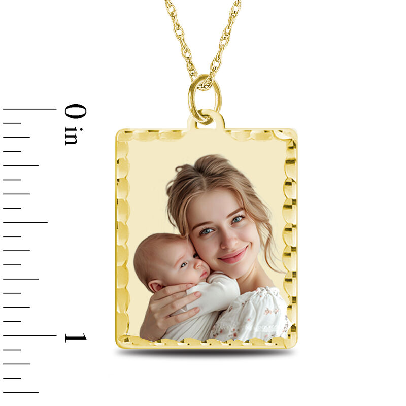 Diamond Cut Square Photo Pendant in 10k Rose Gold image number null